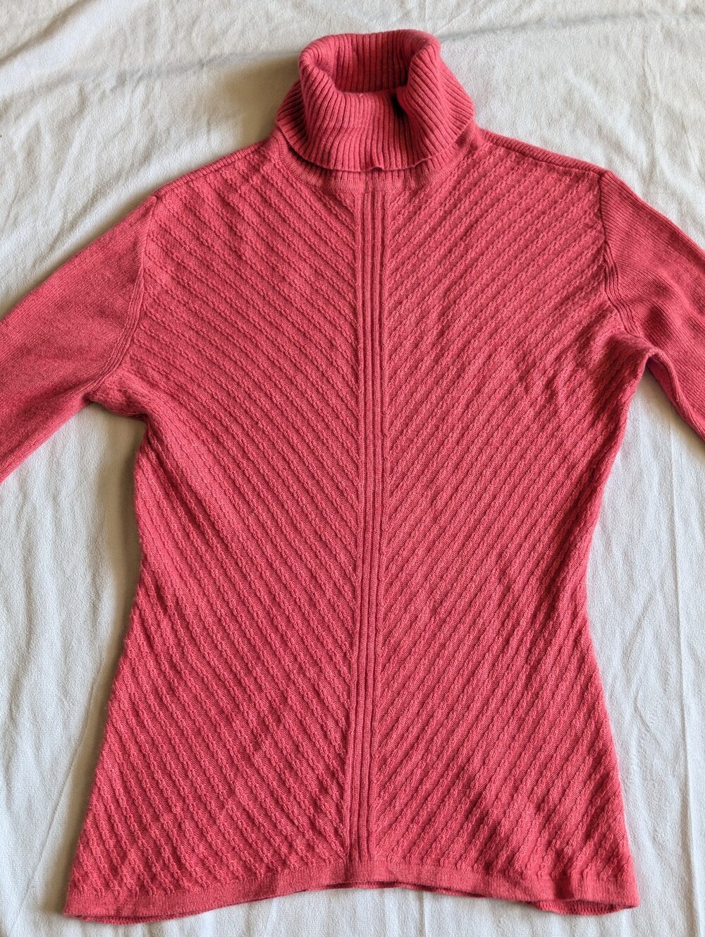 Vintage Worth New York Silk Cashmere Blend Ribbed Turtleneck size P